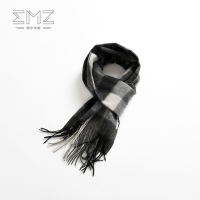 鄂尔多斯(EMZ) YMC19050黑白灰格 围巾