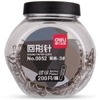 得力0052回形针(黑色)(200只/桶)创意回型针 迷你曲别针 扣针 办公用品 回形针 4桶/组