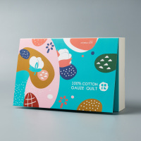 新西兰CRIA儿童六层纱布毛巾被炫彩五角星