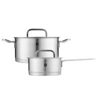 [双立人]浅锅深锅组合 单柄炖锅1.5L不锈钢锅具套装汤锅3.1L浅烧锅ZW-C128