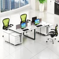 自营新品标灿(DECHENGHE)办公家具员工桌工位屏风/办公桌白色四人位电脑桌组合_JftVB6