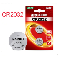 [苏宁自营]南孚(NANFU) CR2032 2粒装 3V 锂电池 适用于手表/主板/汽车钥匙/电子秤/遥控器等 纽扣电