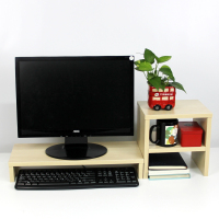 倍方电脑支架 德国枫木单层+置物柜 电脑显示器增高架 置物架 (个)