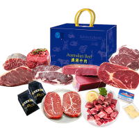 九生堂进口牛肉558套装(上脑牛排 眼肉牛排 牛腩 牛霖 牛板腱 配件)精美恒温包装