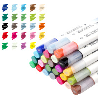 宝克(BAOKE)MP2913-24 酒精油性双头马克笔套装 学生手绘漫画设计绘画彩笔画笔记号笔24色/套