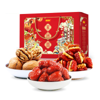 [年货礼盒]好想你家团圆1654g礼盒 红枣核桃礼盒 节日大礼包特产灰枣