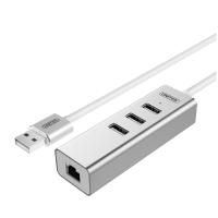 量谷 优越者usb拓展口 USB分线器 USB转网线接口 一分三带网口