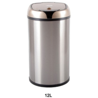 【精选】华萍 9112 圆不锈钢感应垃圾桶充电款12L 24*24*45 4个/箱（1箱价格）