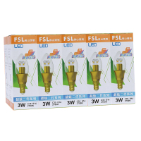 佛山照明 LED灯泡E14螺口蜡烛灯尖泡5W家用水晶灯LED光源 3W [超炫二代]E14尖泡3W金色黄光 10只装