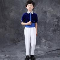 儿童合唱服演出服小学生大合唱团男童主持人礼服 蓝色套装