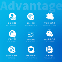 得力3969Z人脸指纹混合考勤机(银)