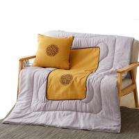 苏绣竹麻抱枕被 金黄FN-R7002