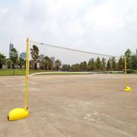 Qiwan 羽毛球网柱 ABS黄色标准移动式羽毛球柱(含网)(单位:套)
