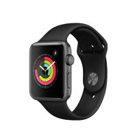 Apple Watch Series 3智能手表(GPS款 38毫米 深空灰色铝金属表壳 黑色运动型表带)