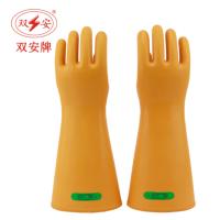 双安 35KV绝缘手套 耐压30KV带电作用手部防护橡胶手套 均码黄色