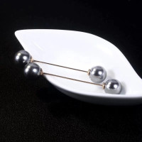 Zs-简约高档珍珠一字胸针 3枚/包 整包装