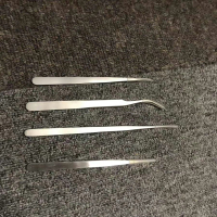 加厚不锈钢镊子尖头弯头镊子手工DIY小工具维修镊子细夹线头夹子