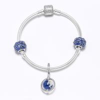 PANDORA潘多拉 925银手链优雅冰晶旋转地球ZT102702 成品套装手链
