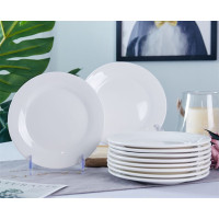 京都 吐骨碟 家用垃圾盘酒店陶瓷餐桌碟饭桌吐骨头盘子小碟子 纯白7英寸平盘6个[大骨碟]