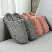 南极人棉拖鞋男女保暖防滑居家毛毛鞋棉鞋 深灰色42-43码 19A93