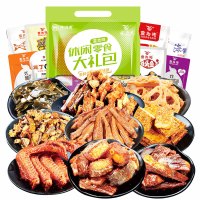味滋源 肉类零食大礼包混合味359g 小吃麻辣零食肉类鸭脖海带休闲食品(含18小袋)