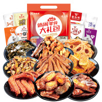 味滋源 肉类零食大礼包香辣味393g 小吃麻辣零食肉类鸭脖海带休闲食品(含18小袋)