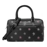 COACH 蔻驰 奢侈品 女士黑色皮革手提单肩斜挎包桶包 F84722 SVA47