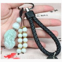 米狗(MEEE GOU) 高档玉石貔貅汽车钥匙扣10+2cm黑白水晶豪华版 单个装