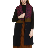 鄂尔多斯ERDOS 无袖中长款羊毛材质女式大衣