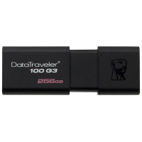 金士顿(Kingston)256GB USB3.0 U盘 DT100G3 读速130MB/s 黑色 滑盖设计 时尚便利