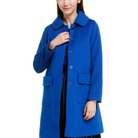 鄂尔多斯ERDOS 羊毛中长款翻领女式大衣