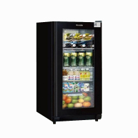 汇希特(Huixite) 家用商用128升单门小型电冰箱4层酒柜冷柜黑色冰吧冷藏柜玻璃饮料展示柜茶叶水果保鲜柜