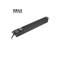 图腾(TOTEN) PDU机柜插座 8位16A输入10A输出万用插孔 3米插座插板