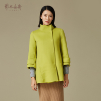 鄂尔多斯ERDOS 秋冬羊毛中长款女式大衣