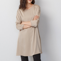 鄂尔多斯erdos 反季特惠真丝纯色女连衣裙