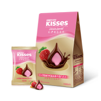 好时(KISSES)有心精选系列 日式奶油草莓味夹心牛奶巧克力72g 袋装