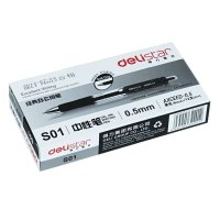 得力(deli)S01 经典按动中性笔0.5mm 12支装 黑色