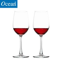 Ocean进口无铅玻璃冷切口红酒杯葡萄酒杯高脚杯350ML2只