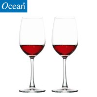 Ocean进口无铅玻璃冷切口红酒杯葡萄酒杯高脚杯425ML2只