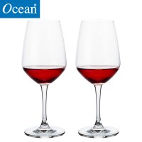 Ocean进口无铅玻璃冷切口红酒杯葡萄酒杯高脚杯455ML2只