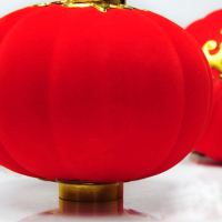 FOREV LH 植绒小红灯笼 户外小红灯笼挂饰布置装饰品 新年春节装饰品挂件