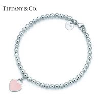 Tiffany&Co.:蒂芙尼经典款粉心珠手链 S925银(链长可选)