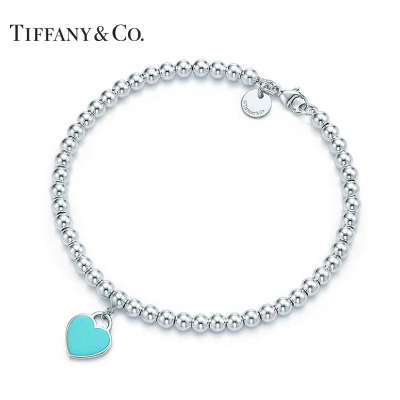 Tiffany&Co.:蒂芙尼经典款蓝心珠手链 S925银(链长可选)