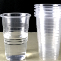 企购优品一次性杯子塑料杯酒席餐馆透明杯茶杯 100个起售