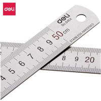 得力(deli)50cm不锈钢直尺 测量绘图刻度尺子 8464