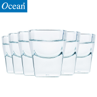 Ocean进口无铅玻璃透明加厚烈酒杯家用白酒一口小四方杯55ML 6只
