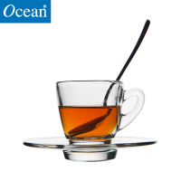 Ocean进口无铅玻璃透明浓缩咖啡杯杯碟套装70ML 1套