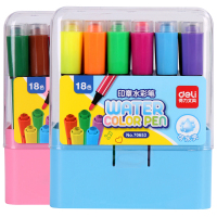得力(deli)70653 印章可水洗水彩儿童绘画笔涂鸦画画笔18色混装 18支/盒 单盒价格 5盒起订