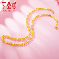 梦金园 黄金项链 凤尾链 足金9999 锁骨链 金链子 女款显粗 万纯系列 计价