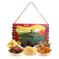 名物 北大荒山珍精品礼盒650g东北秋木耳120克 东北榛蘑丁东北猴头菇银耳花等 十盒起订 单盒价